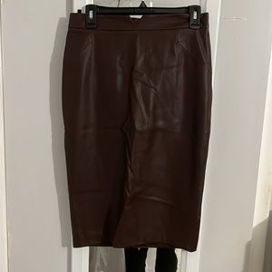Zara faux leather midi skirt